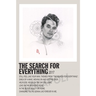 โปสเตอร์ มันวาว พิมพ์ด้านเดียว ขนาด A5 14.8 ซม. x 21 ซม. รูปปกอัลบั้ม The Search for Everything- John Mayer