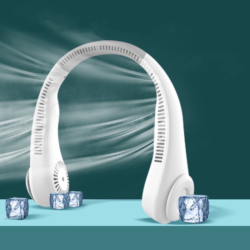 พัดลมคล้องคอ พกพา 5000mAh ชาร์จUSB ใช้งานต่อเนื่อง4-6h ปรับลมได้ 3 ระดับ Neckfan