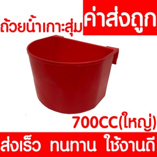 ค่าส่งถูก ถ้วยน้ำเกาะสุ่มไก่ ใบเล็ก 700 ซีซี (สีแดง) ถ้วยน้ำแขวนกรงนก ไก่ชน เลี้ยงนก ไก่ ฟาร์ม ส่งไวมาก แข็งแรง ทนทาน