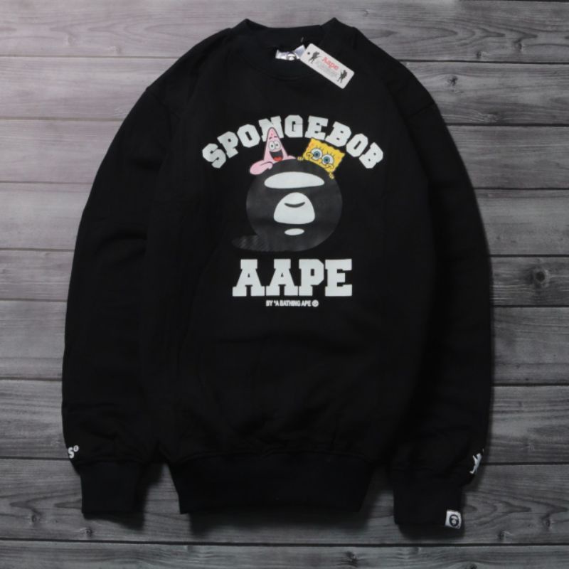 Crewneck SPONGEBOB AAPE/SWEATER AAPE /SWEATSHIRT JUMPSUIT ล่าสุด UNISEX ผู้ชายผู้หญิง