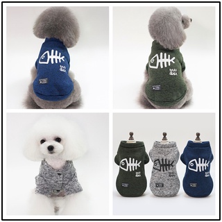 【Yuanzhs Pet】เสื้อผ้าสัตว์เลี้ยง ลายก้างปลา แฟชั่น เสื้อสเวตเตอร์สุนัข ผ้าฝ้ายเนื้อนุ่ม ใส่สบาย 【S-XXL】