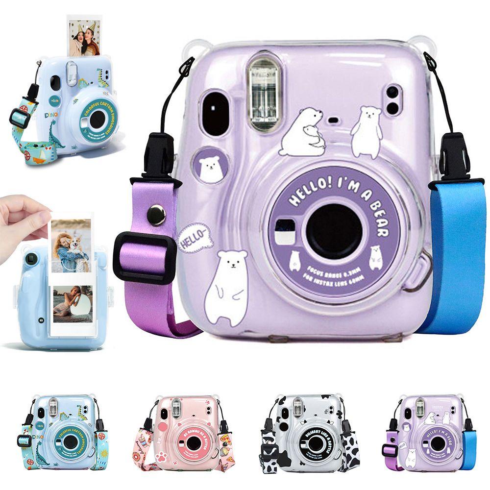 Dealshop ฝาครอบกล้องสติกเกอร์กันกระแทกสายคล้องไหล่เกราะป้องกันสําหรับ Fujifilm Instax Mini 11
