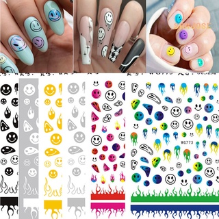 ใหม่สติ๊กเกอร์ Diy ลายยิ้ม 6 สีสําหรับใช้ติดตกแต่งเล็บ