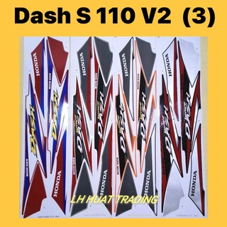 สติกเกอร์โลโก้ ลายคลื่นย่น สําหรับ HONDA WDASH S STICKER (3) // WAVE DASH S 110 V2 DASH110 S