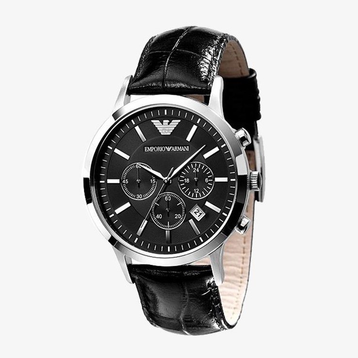 EMPORIO ARMANI นาฬิกาข้อมือผู้ชาย รุ่น AR2447 Classic Chronograph Black Dial - Black