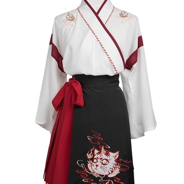 Hanfu ของผู้หญิงแต่งกายเสื้อผ้าชั้นยาวดอกไม้นางฟ้ากระโปรงฮันองค์ประกอบสไตล์จีนสองชิ้นชุด ชุดฮั่นฝู ชุดจีนโบราณ Cosplay - รูปที่ 3