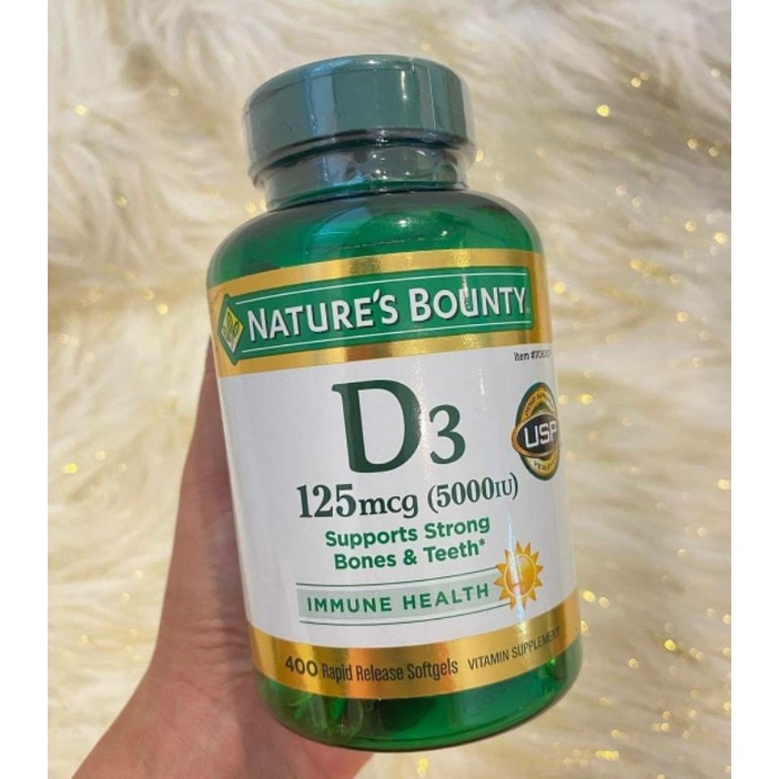 พร้อมส่ง✅วิตามิน D3, Vitamin D3, 5000 IU ขนาดบรรจุ 400 เม็ด(Softgels)