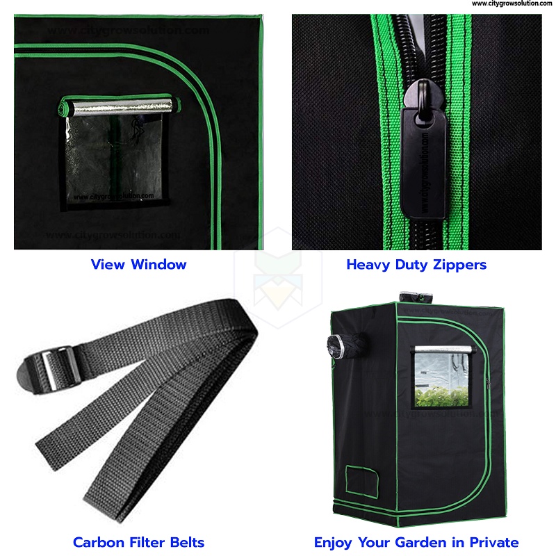 เต็นท์ปลูก Grow Tent (80x80x160CM) + กระเป๋า Tool Bag : Dimond Mylar โรงเรือนปลูกต้นไม้+เพาะกล้าอ่อน Indoor Greenhouse - รูปที่ 3