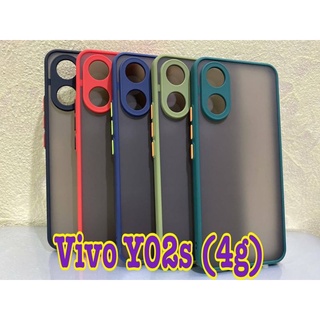 Vivo Y02s 4G Case ขอบสี ฝาหลัง แบบขุ่น คลุมครอบเครื่อง กันกระแทก คลุมกล้อง (ของแท้100%)