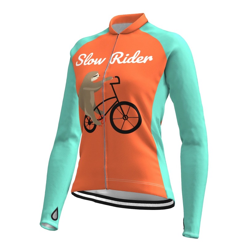 21Grams เสื้อยืดขี่จักรยานสีส้มแขนยาว สแปนเด็กซ์ เหมาะสำหรับการขี่จักรยานเสือภูเขาและเสือหมอบ แห้งเร