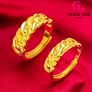 Ga Jewellery แหวนสเตนเลส 24k สีทอง สไตล์วินเทจ แฟชั่นเกาหลี สําหรับผู้หญิง