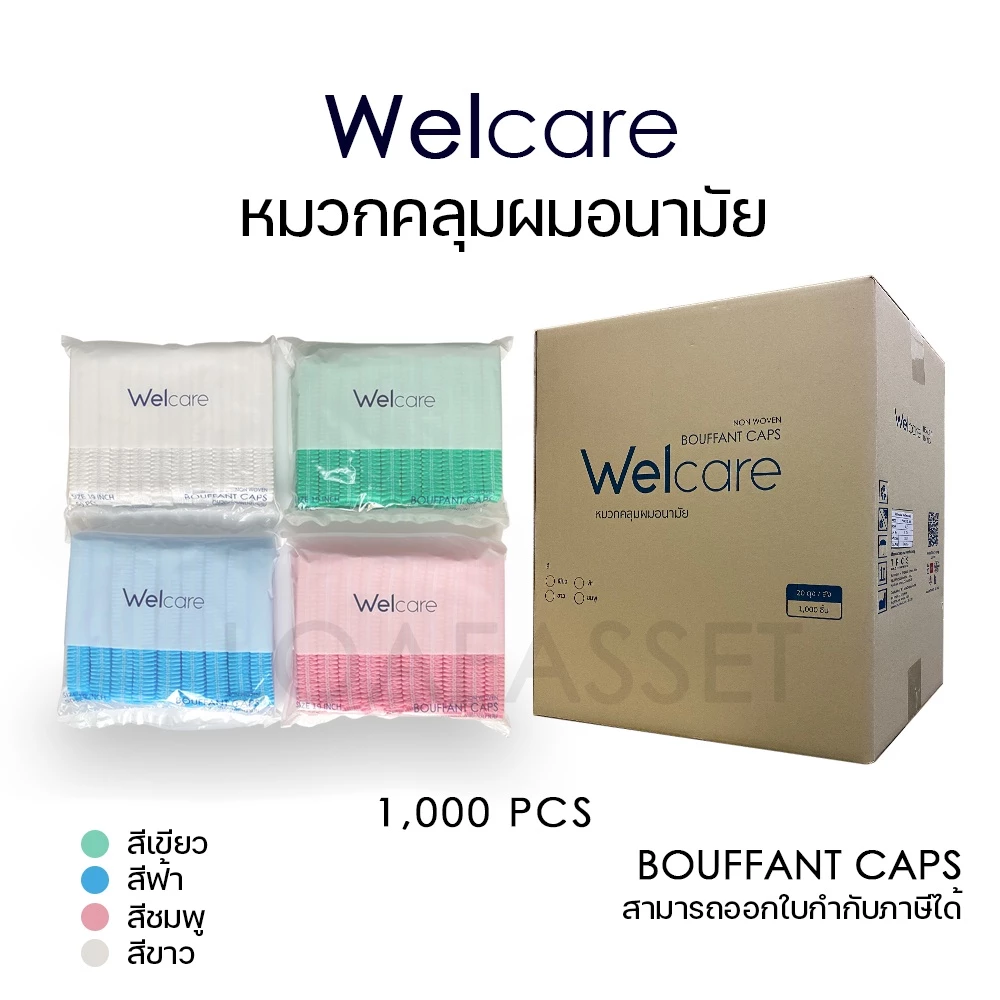 (ยกลัง) Welcare cap หมวกตัวหนอน หมวกคลุมผม เกรดการแพทย์
