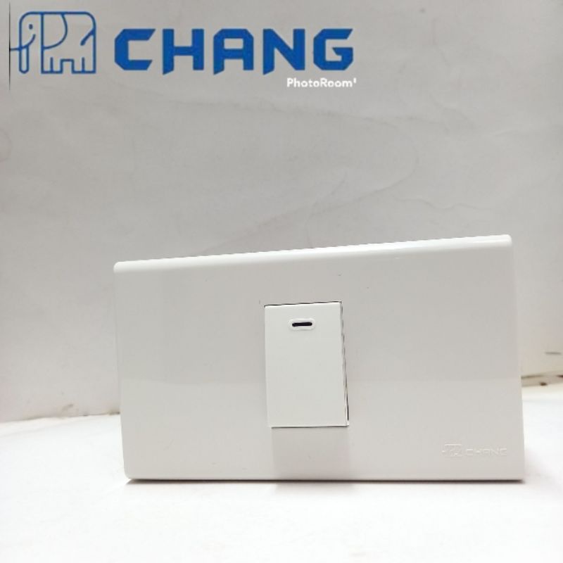 CHANG (ช้าง)  ชุด สวิตช์ & ปลั๊กกราวด์เดียว และ คู่ หน้ากาก 1 ,2 ,3 ช่องพร้อมบล็อกลอย 2 x 4 พร้อมจัดส่ง