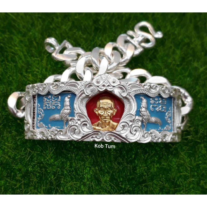 กรอบ​เลส​เงิน​แท้​92.5​ (เฉพาะ​กรอบ)​รุ่น.เปิดโลก, รวย​99​ ขนาด​4​บาท​ หลวงพ่อ​รวย​