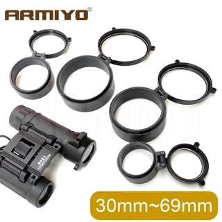 Armiyo 30 มม. ~ 69 มม.โปร่งใสดูนกกระจกขอบเขตฝาครอบเลนส์ Flip Up Quick ฤดูใบไม้ผลิหมวกป้องกันวัตถุประสงค์ฝาปิด Calibre