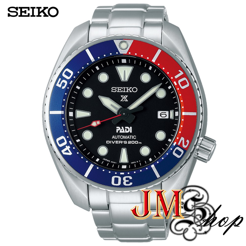 SEIKO Prospex PADI SPECIAL EDITION ‘SUMO’ AUTOMATIC นาฬิกาข้อมือผู้ชาย สายสแตนเลส รุ่น SPB181J1 Pepsi