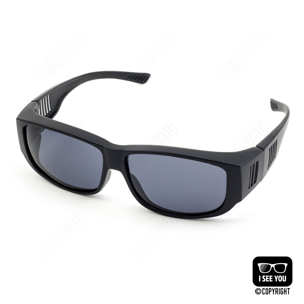 แว่นครอบกันแดดแบบสวมทับแว่นสายตา CU2 Fit Over Polarized 216 Black/Gray