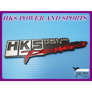 "HKS" POWER AND SPORTS LOGO PLATE STICKER (1 PC.)  // แผ่นโลโก้ HKS พร้อม กาวติด (1 ชิ้น) สินค้าคุณภาพดี