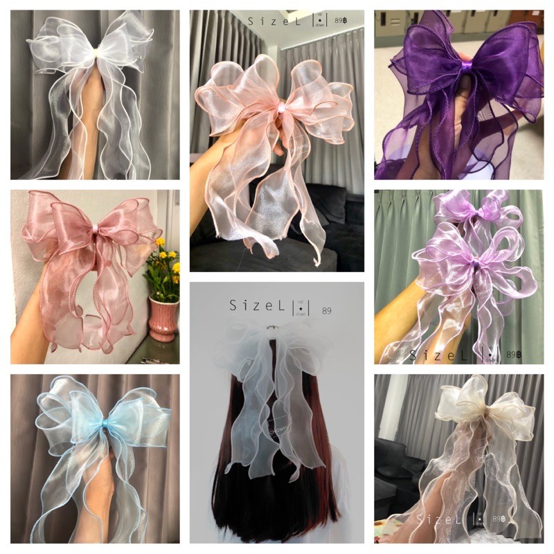 โบว์ใหญ่ โบว์เจ้าหญิง กิ๊บติดผมฟรุ้งฟริ้ง แฟชั่น🎀มี14 สีพร้อมส่ง - รูปที่ 4