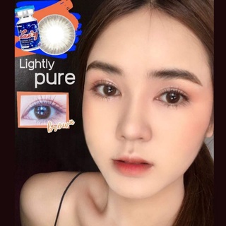 ⚡Luxzylens⚡Lightly Pure Brown💥คอนแทคเลนส์mini💥คอนแทคเลนส์สายตา💥คอนแทคเลนส์กรองแสง💥แถมฟรีตลับทุกคู่