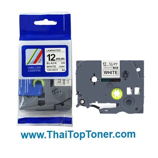 เทปพิมพ์อักษร TZ2-S231 (เทียบเท่า) Brother TZE-S231  Brother TZE-S (Strong adhesive tape) เนื้อกาวเหนียวพิเศษ ติดได้แน่น