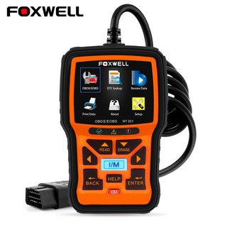 【Support Portuguese】foxwell NT301 OBD2 เครื่องสแกนเนอร์วินิจฉัยรถยนต์ พร้อมฟังก์ชั่น OBD เต็มรูปแบบ