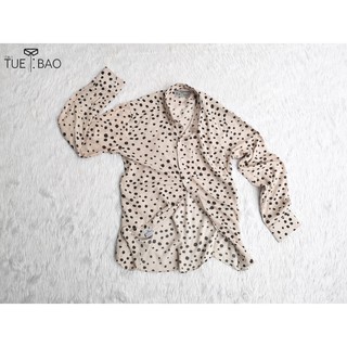 TueBaoShirt เสื้อเชิ้ตแขนยาว พิมพ์ลายสีครีม