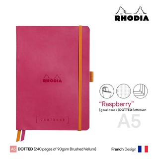 Rhodia Goalbook (A5) Dotted Soft Cover (Raspberry) - สมุดโน๊ตปกอ่อน Rhodia ขนาด A5 ลายจุด สีราสเบอร์รี่