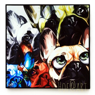 Dog หมา Abstract รูปภาพ​ติด​ผนัง​ pop art สุนัข สัตว์เลี้ยง แต่งบ้าน ของขวัญ กรอบรูป รูปภาพ