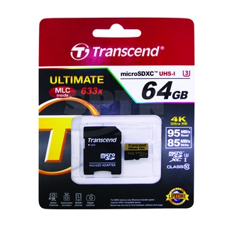 ** สินค้า เคลียสต็อค ** เมมโมรี่การ์ด Transcend Micro SDHC Class 10 UHS-I U3 633x 95mb/s (Ultimate) TS64GUSDU3