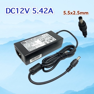 Adapter DC12V 5.42A หัวแจ๊ค5.5X2.1mm หัวDCมาตรฐานใช้งานทั่วไป