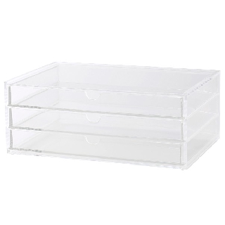 MUJI กล่องเก็บของอะคริลิก อเนกประสงค์ ลิ้นชัก 3 ชั้น แนวนอน มูจิ ขนาด 25.5 x 17.0 x 10.0 เซนติเมตร / MUJI - Acrylic 3-La