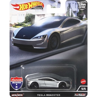 รถเหล็ก HOTWHEELS PREMIUM ของแท้ Car Culture American Scene Tesla Roadster (HWP2022_#HCK02)