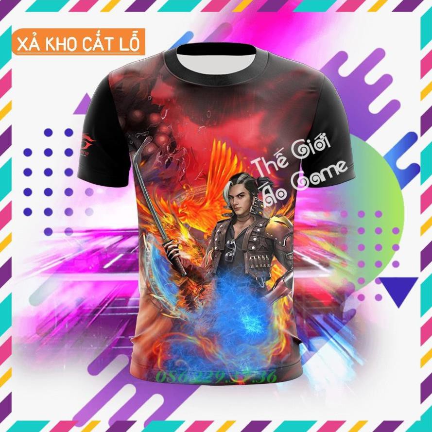 เสื้อยืดผู้ชาย Hayato Black 3D Free Fire