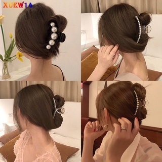 NG🔥Fast delivery🔥Hair  Clip Sweet Solid Color Pearl Decorate Non-slip Large Clip Hair Accessory