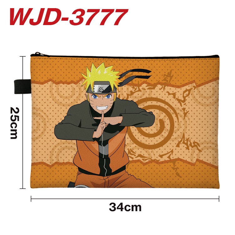 Uzumaki Naruto Uchiha Sasuke กระเป๋าแฟ้ม ผ้าแคนวาส ลายการ์ตูน ขนาด A4 สําหรับใส่เครื่องเขียนนักเรียน