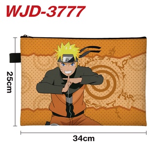 Uzumaki Naruto Uchiha Sasuke กระเป๋าแฟ้ม ผ้าแคนวาส ลายการ์ตูน ขนาด A4 สําหรับใส่เครื่องเขียนนักเรียน