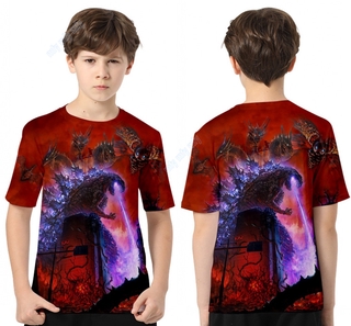 เสื้อยืดแขนสั้นลำลองสำหรับเด็ก Godzilla