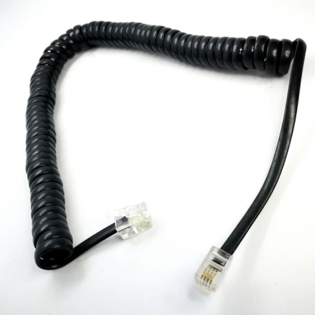 สายหูฟังโทรศัพท์แบบยืด RJ9 4P4C telephone หูโทรศัพท์บ้าน