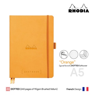 Rhodia Goalbook (A5) Dotted Soft Cover (Orange) - สมุดโน๊ตปกอ่อน Rhodia ขนาด A5 ลายจุด สีส้ม