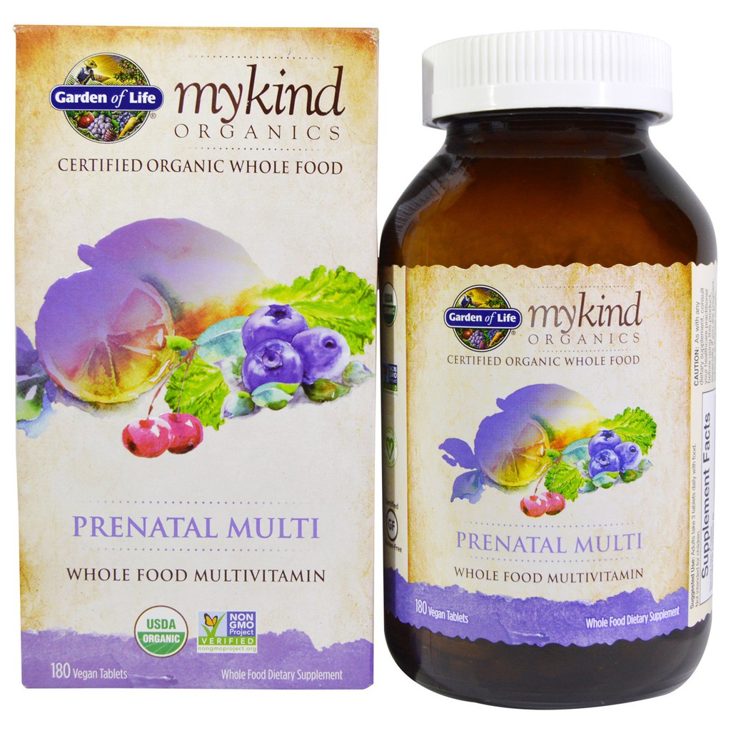 Garden of Life, MyKind Organics, Prenatal Multi, Whole Food Multivitamin, 180 Vegan Tablets