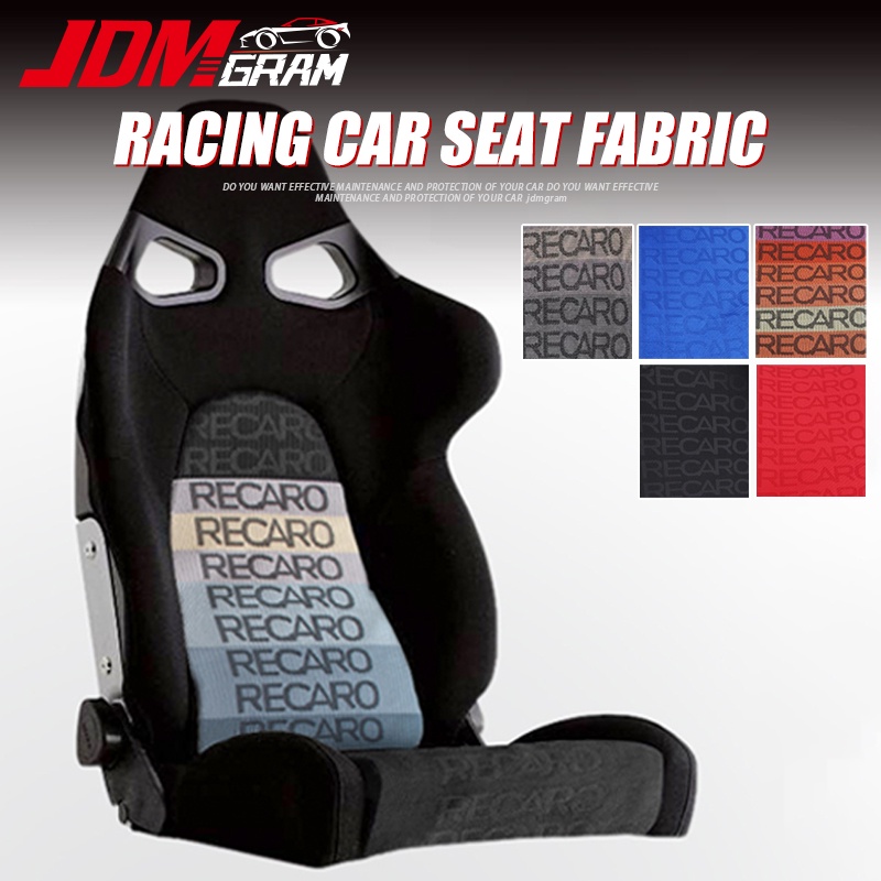 JDMGRAM JDMผ้าคลุมเบาะรถยนต์ผ้า100*160ซม.RECARO Racingไล่โทนสีที่นั่งผ้าสากลด้านหน้าด้านหลังตกแต่งอุปกรณ์ตกแต่งภายในรถยนต์