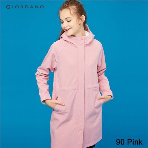 GIORDANO WOMEN Embroidery fleece hooded trench 05379654