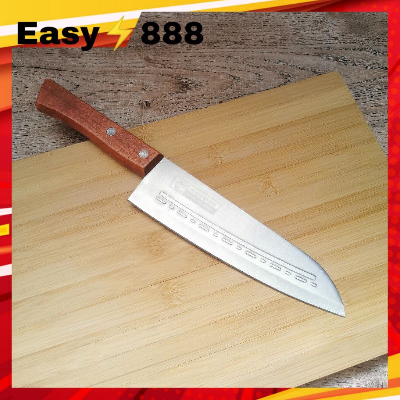 มีดทำครัว มีดสแตนเลส มีดเชฟ ด้วมไม้จริงจับถนัดมือ ทนทาน ขนาด 7 นิ้ว RHINO BRAND 7' UTILITY KNIFE NO.73A9