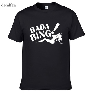 ถูกสุดๆเสื้อยืดแขนสั้น ผ้าฝ้าย พิมพ์ลาย The Sopranos Bada Bing สไตล์ฮิปฮอป แฟชั่นสําหรับผู้ชายรหัสเต็ม