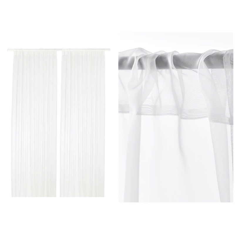 ผ้าม่านโปร่ง 1 คู่, TERESIA เทียเรเซีย,สีขาว145x250 ซม. IKEA