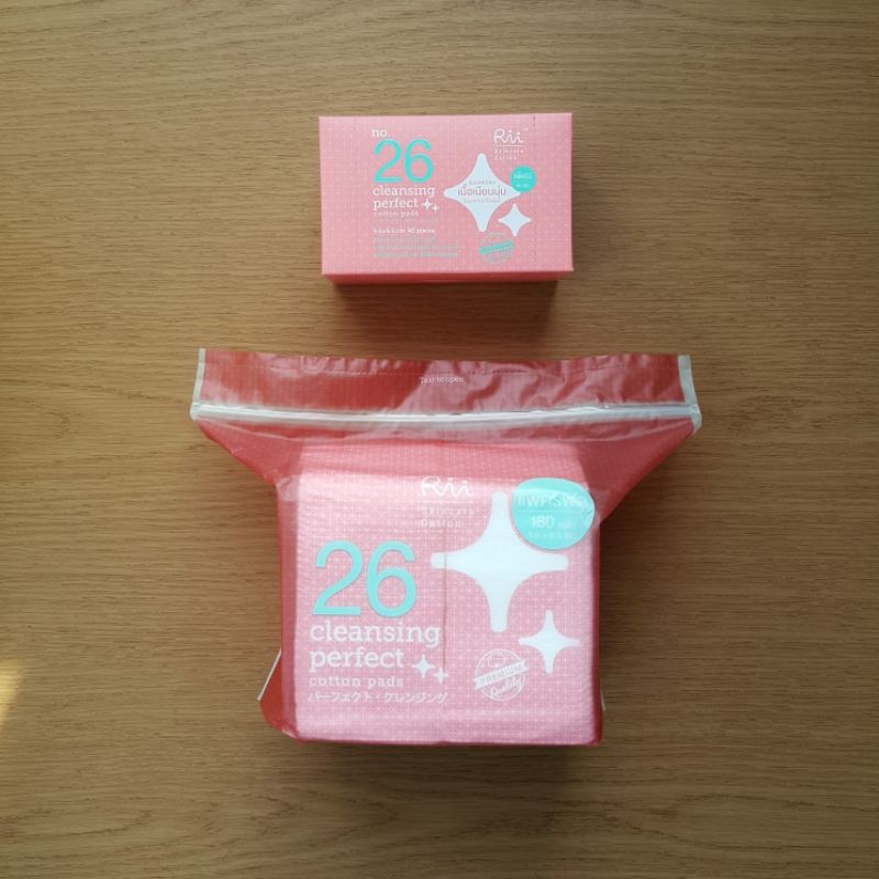 เซต 2 ชิ้น สำลีแผ่นเช็ดหน้า Rii No.26 Cleansing perfect