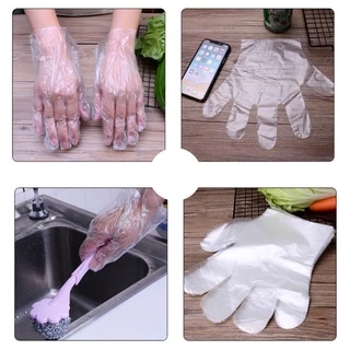 ถุงมือพลาสติกใส หนา เหนียว (Food Grade) 100 ชิ้น 🤗🖐👍Disposable Plastic Gloves สัมผัสอาหารได้ ปลอดภัย 👍👍