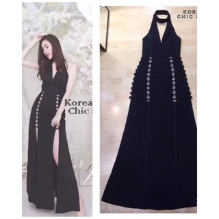 Vatanika maxi dress ชุดเดรสแขนกุดยาวคล้องคอ