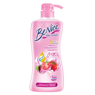 BENICE บีไนซ์ ครีมอาบน้ำกระชับผิว สีชมพูขวดปั๊ม 450 มล.